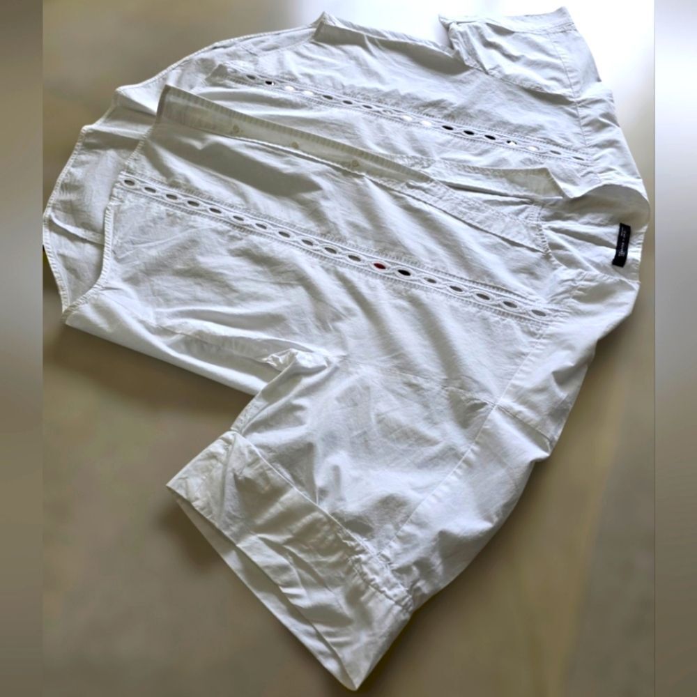 Zara Cotton V Neck Patty Blouse for Woman size L - Picture 3 of 9